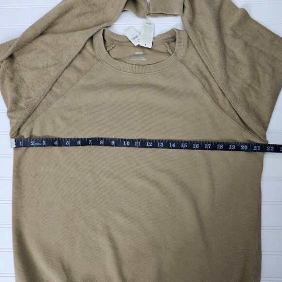 Aerie Women's Tan Terry Cloth Raglan Sleeve Distressed Sweatshirt Size XS NWT - Picture 13 of 16
